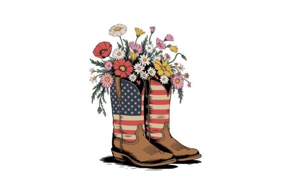 4th of July Flower Boot Clipart: A Designer’s Perspective
