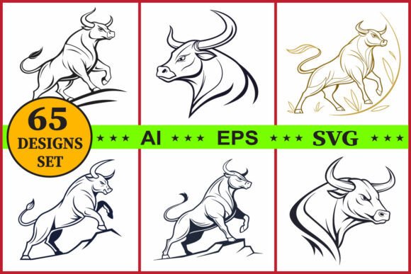 Bull Silhouette Vector Clipart Set Review for Real Projects