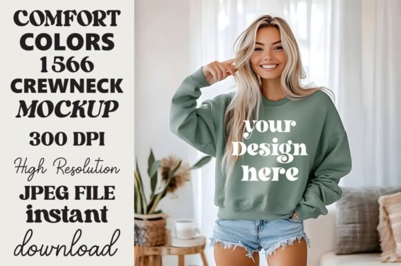 Comfort Colors 1566 Mockup Light Green 2 Review for Embroidery Projects