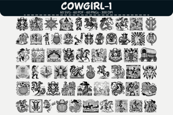 Cowgirl Vector Clipart β 60 Designs for Real Embroidery Projects