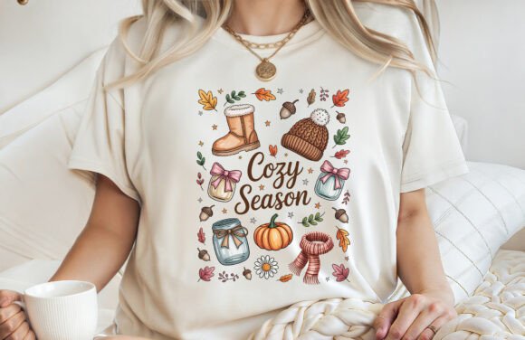 Cozy Season Fall Vibes Autumn Tshirt PNG Review